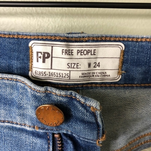 Free People Great Heights Frayed Skinny Jeans Size 24 OB661483 Raw Hem - Picture 11 of 13